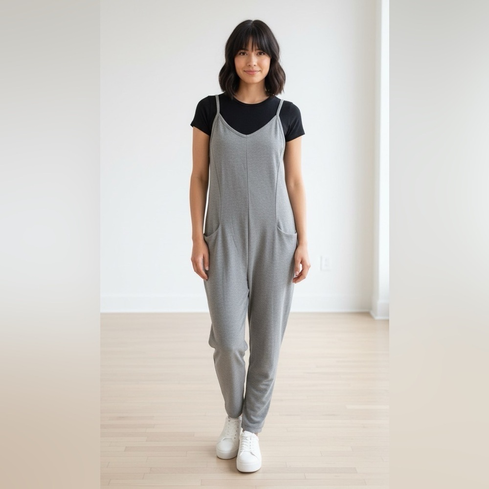 Gray Sleeveless Jumpsuit